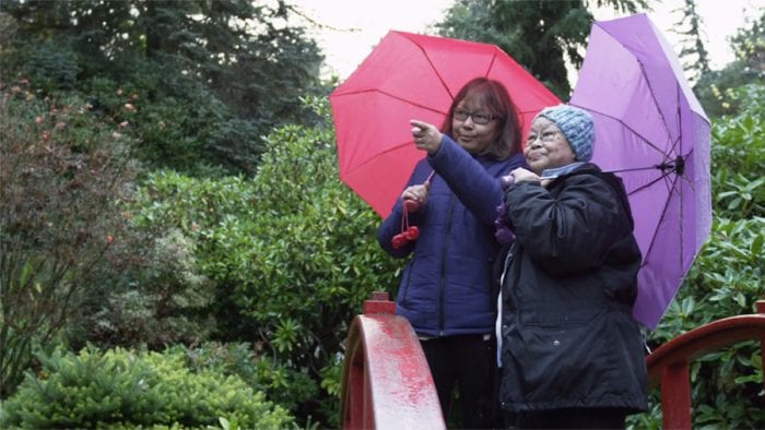 A rainy day walk with a friend