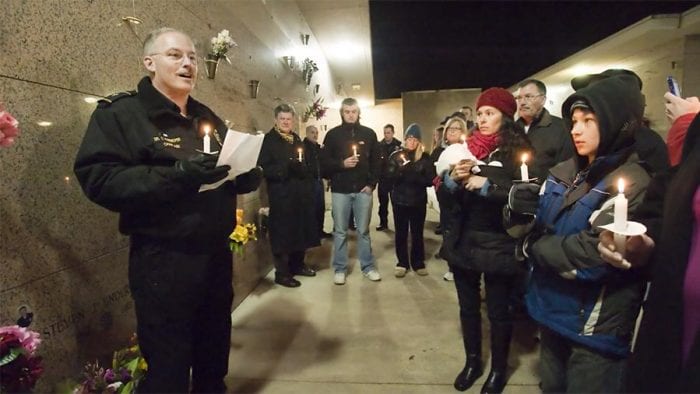 A man speaks about a loved one who has passed