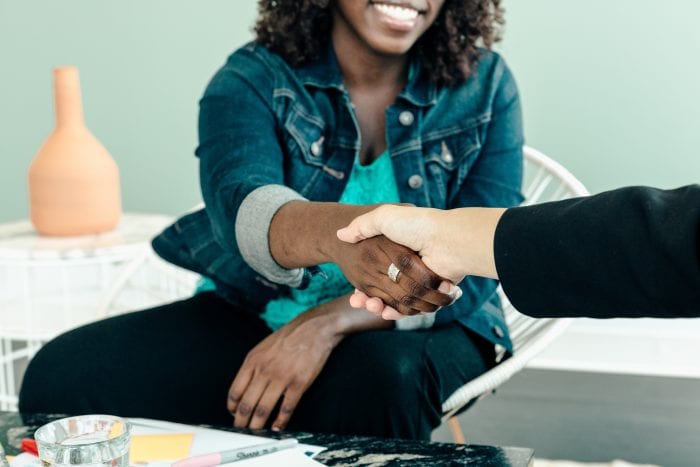 Pleasant handshake