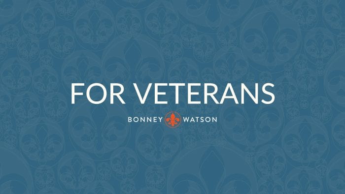 a slide reading, "For Veterans"