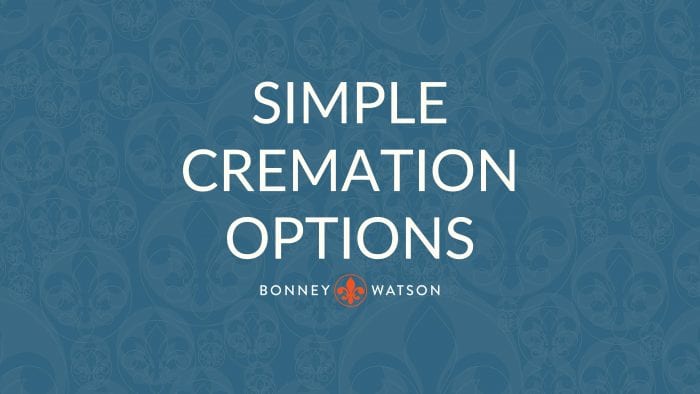 a slide saying, "simple cremation options"