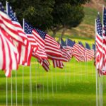 a memorial day with an abundance of American flags