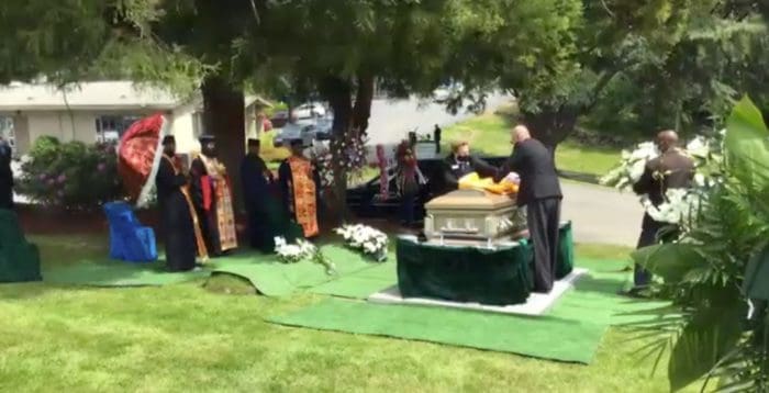 A graveside funeral ceremony hosted by Zoom at BONNEY WATSON's Washington Memorial cemetery